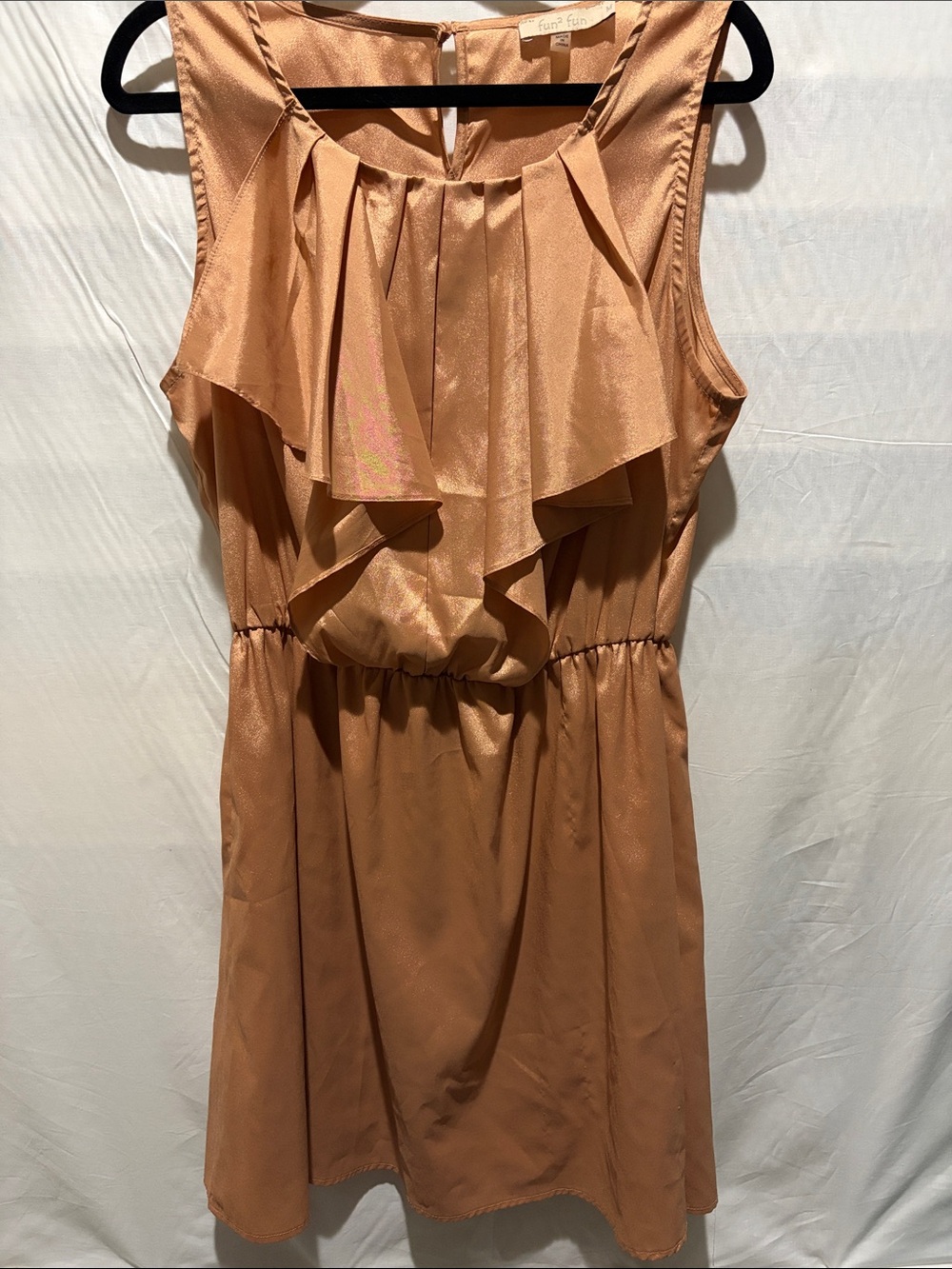 fun 2 fun Rust Orange Ruffle Sleeveless Dress